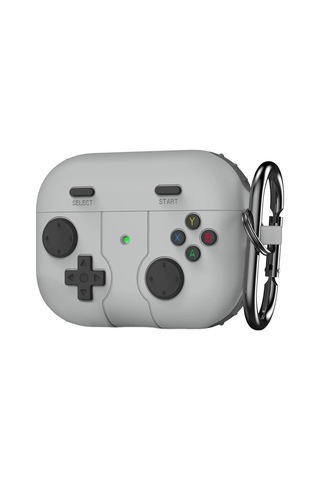 Caseonn Apple Airpods Uyumlu 5 Kılıf Retro Gamepad Gri