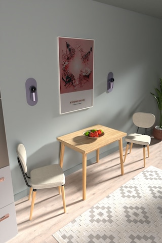 Vilinze Deniz Sandalye Avanos Ahşap Mdf Mutfak Masası Takımı - 60x90 Cmtk-avanos-6090-nn-d33deniz-sigmabeyaz Krem