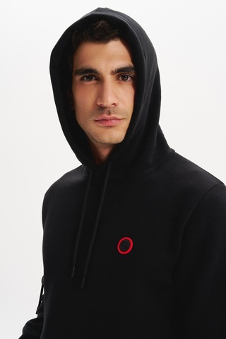 AR-MA Arma Erkek Regular Fit 3 İplik Şardonlu Kanguru Cepli Kapüşonlu Sweatshirt Pamuk Polyester Karışımı K30254629202 Siyah