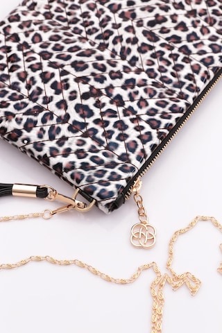 Dgn 4104 Kadin Fermuarli Desenli Çanta 4104-2337-R10681 Beyaz