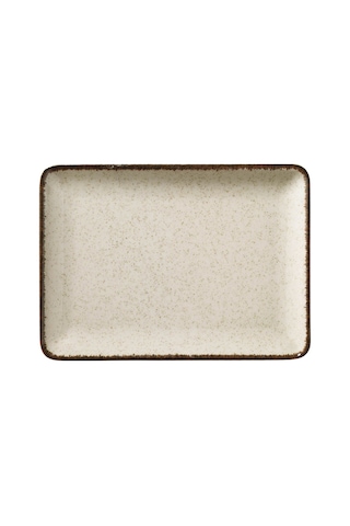 Kütahya Porselen Moderna Dikdörtgen Sunum Tabağı Tarçın 23x17cm 4 Lü Bej