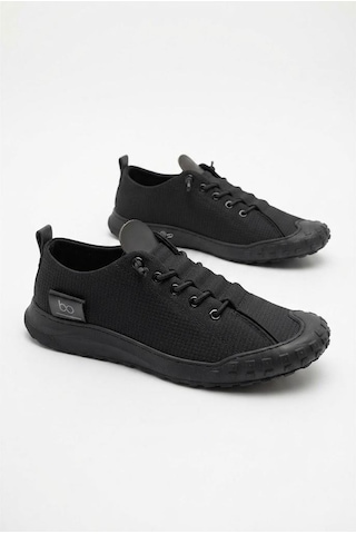 Fort 2065 Bst Rahat Esnek Lastik Bağcıklı Sneaker Erkek Ayakkabı Siyah