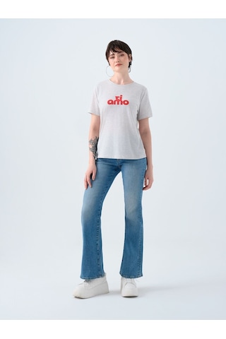 LOFT Regular Fit Kadın Tshirt K.kol Lf2039133 Q1.v1 Gri Melanj