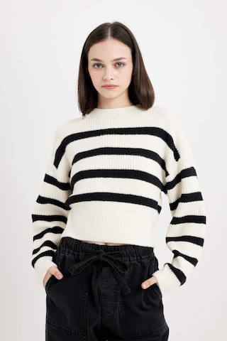 DeFacto Regular Fit Çizgili Bisiklet Yaka Triko Kazak R1285AZ24CWBK27