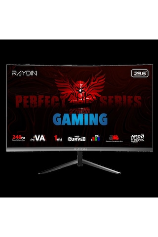 Raydın Mm24rfa-240hz, 23.6", 1ms, 240hz, Full Hd, Hdmı, Dp, Hoparlör, Va Led, R1650 Curved, Frameles