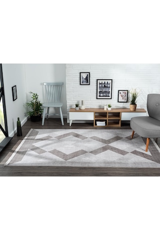 Trend 4102 Gri Akrilik Pamuk Yumuşak Modern Mutfak Yatak Odası Salon Oturma Halısı-215 Açık Gri - Antrasit