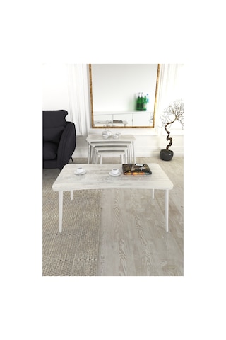 Alanur 5li Orta Sehpa Ve Zigon Sehpa Ahşap Ayaklı Çay Kahve Sehpası Xl Salon Seti Kristal