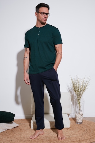 Buratti Pamuklu Beli Lastikli Regular Fit Kısa Kollu Erkek Pijama Takımı 6572009 Yeşil