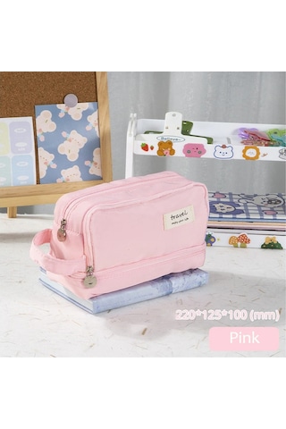 Ww 5 Katlı Büyük Kapasiteli Kalem Kutusu-Pembe