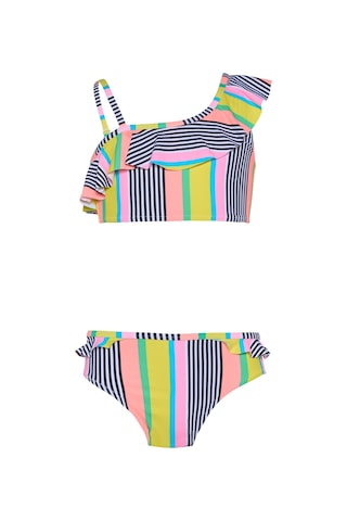 Toosalty Kız Çocuk Çok Renkli Çizgili Bikini Takımı 25sg010st Çok Renkli