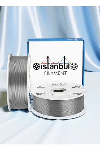 İstanbul Filament 3d Baskı Pla Filament Gümüş Renk 1 Kg Ø 1,75mm 0,05 Mm Bambu Lab Uyumlu 1.75mm
