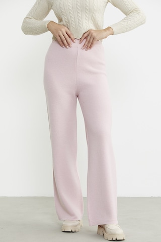 Sementa Bol Paça Lastikli Triko Pantolon - Pembe Mavi
