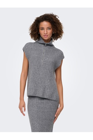 Only Onljeanett Lıfe Sl Rıb Hıghneck Cc Knt Kadın Gray Kazak - 15350359 Gri