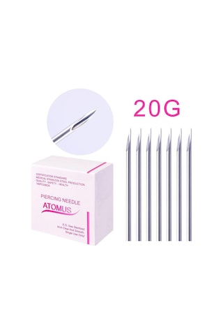 Suntek 100 Adet Vücut Göbek Burun Dudaklar Kulaklar 20g Steril