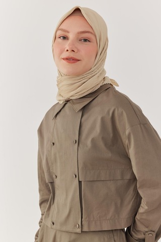 Mirsoy Scarf Piliseli Eşarp - Krem Krem