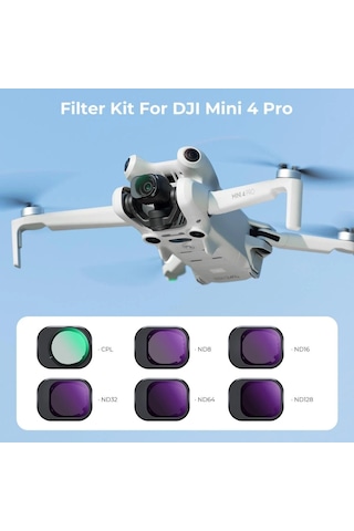 K&f Djı Mini 4 Pro Filtre Kiti 6'lı Paket Cpl + Nd8 + Nd16 + Nd32 + Nd64 + Nd128