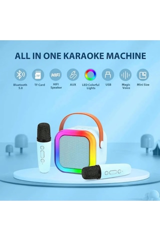 Karaoke Hoparlör 5w Tf Kart/usb/tws Özellikli 2inch Bass Mikrofonlu Rgb Işıklı Bluetooth Speaker
