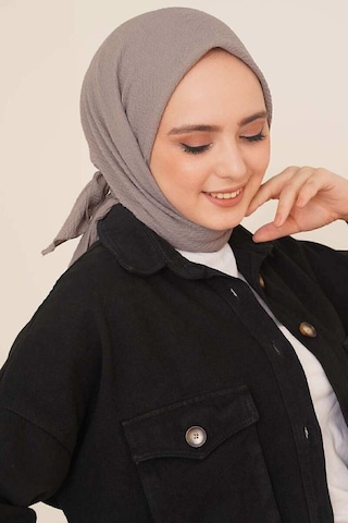 Seva Kadın Testtür Mio Caz Eşarp Hijap Modeli Gri