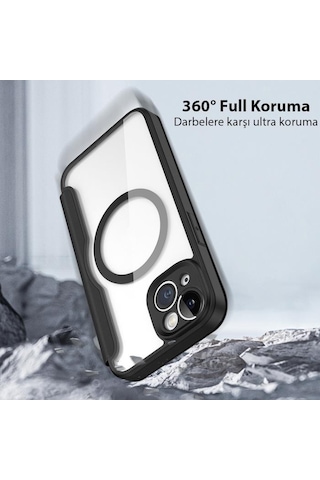 Coofbe Kart Bölmeli Cüzdanlı Manyetik Magsafe Uyumlu Apple iPhone 14 Kılıf Cüzdan Kartlık