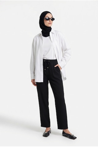 Armine Trend Beli Latikli Cepli Pantolon Siyah 26yt209