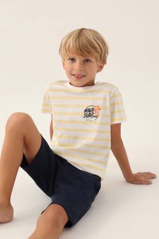 Rolypoly Wave Surf Krem Erkek Çocuk Bermuda Takım 5274-42957 Krem