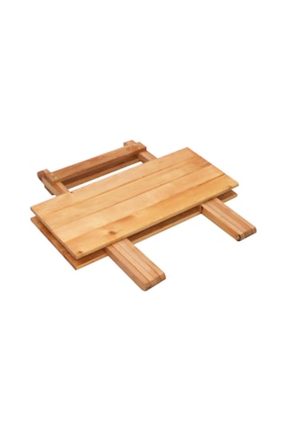 Dekoratif Ahşap Katlanır Masa Piknik Balkon Masası 70Cm x 60Cm Meşe