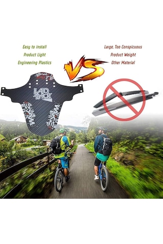 Asistan Drox Çamurluk Mtb Bisiklet Çamurluk Trekking Ön Veya Arkaya Takılabilir Mor Renk Siyah - Gri