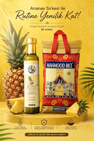 Mahmood Rice 1121 Basmati Pirinç 4 Kg +promar Ananaslı Detox 250 Ml Hediye