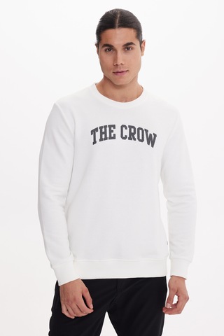 Crow Ekru O-yaka Sweatshırt Ekru