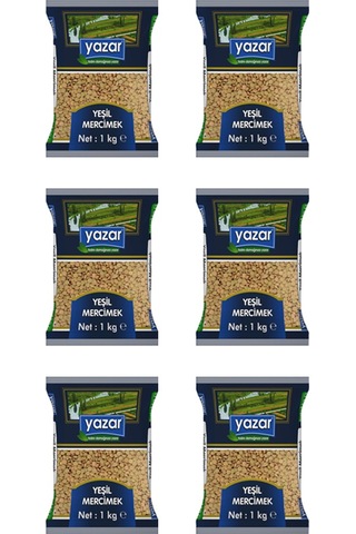 Yazar Yeşil Mercimek 6 x 1 KG