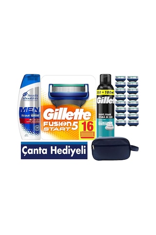 Fusion Start 16 Yedek Tıraş Bıçağı +300 Ml Köpük+300 Ml Şampuan +çanta