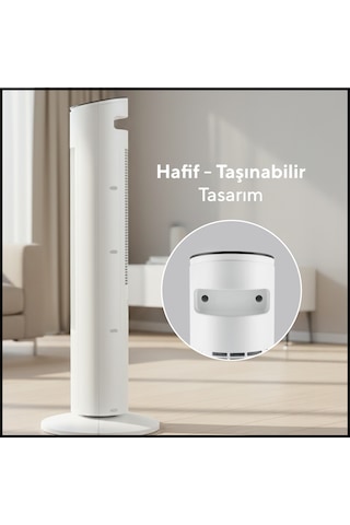 Kumtel Ktf-360 Kule Tipi Vantilatör Beyaz