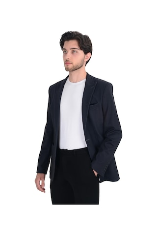 Cengiz İnler Kendinden Desenli Dikişli Kırlangıç Yaka Torba Cepli Slim Fit Erkek Ceket 001