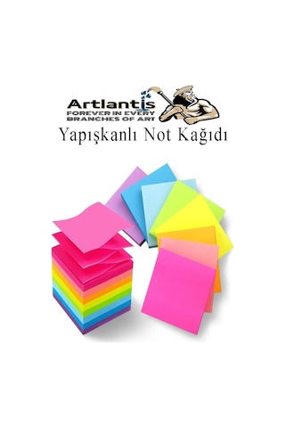 Yapışkanlı Not Kağıdı 4 Renk 400 Sayfa 1 Paket Bahar Küp Blok Yapışkanlı Postit 75x75 Mm Renkli