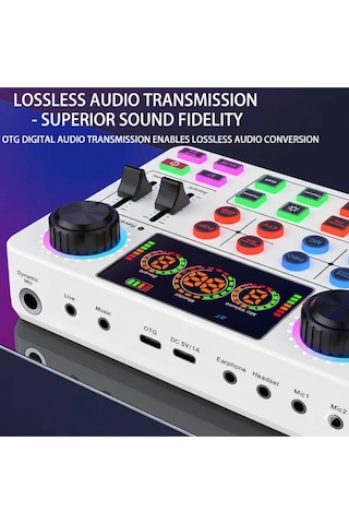 Blic Pro+ Ksa2 Beyaz Live Stream Sound Card Profesyonel Canlı Yayın Ses Kartı