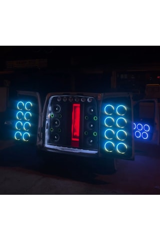 Sekizgen Led Piksel Ledli Sese Duyarlı 20 Cm Midrange Kapak 4 Takım 8 Kapak 358 Mod Tek Kumanda Kontrol