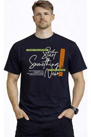 Herkesemoda Start New Detaylı Basic Erkek T-shirt Lacivert