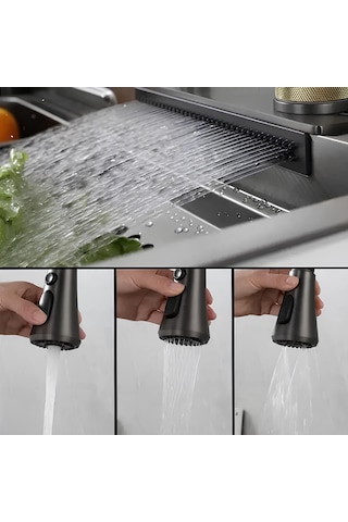 Akhouse Çok Fonksiyonlu Teknolojik Akıllı Evye Seti