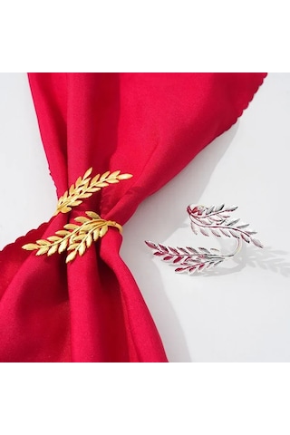 Xindoker "6 Parçalık Lüks Peçete Halkası Seti - Hediye Kutusunda, Yeşil & Altın Renk" Diğer