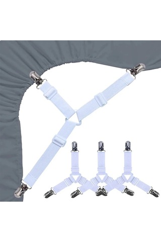 12 Adet Pink-4/12pcs Çarşaf Elastik Tutucular Kemer Sabitleyici Çarşaf Klipleri Yatak Örtüsü Battaniye Tutucu Ev Tekstili Organize Aletler