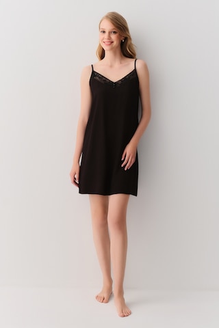 Suwen Amour Kısa Gecelik Sh26101613012 Siyah