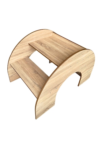 Reyo Montessori Çok Amaçlı Ahşap Kitaplık Ve Çalışma Masası 110cm Atlantik Çam
