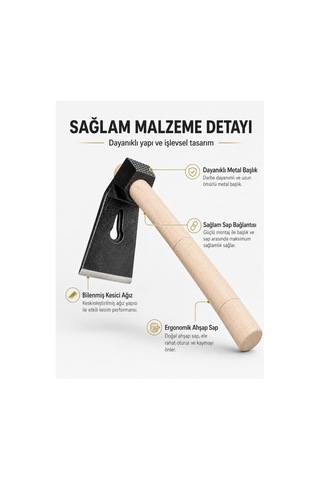 Çelik Keser Ekonomik Dayanıklı Odun Bahçe Ot Çift Yönlü Ahşap Ergonomik Saplı Profesyonel 500 Gr Diğer