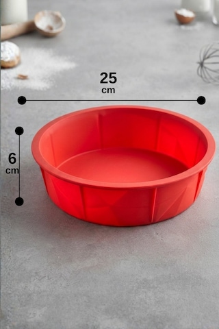 Silikon Yuvarlak Kek Kalıbı Pasta Kalıbı 25 Cm Çok Renkli