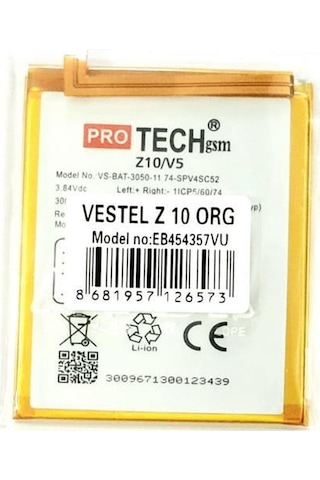 Vestel Uyumlu Venus Z10 Batarya Pil
