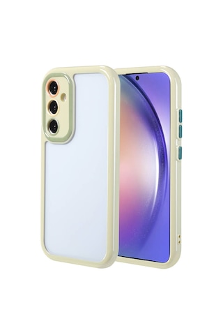 Zore Samsung Galaxy Uyumlu A54 Kılıf Kamera Korumalı Renkli Kenar Ve Çerçeve Tasarımlı Nvth Vitamin Kapak-yeşil