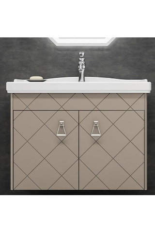 Orka - Dream 105 Banyo Dolabı Takımı Parlak Cappucino - 5000219- Diğer