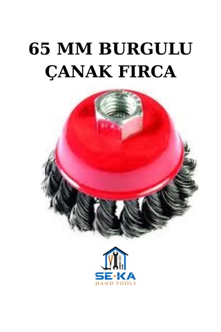 Burgulu Çanak Tel Fırça 65 Mm Spiral Taşlama Uyumlu Pas Temizleme Metal Fırça