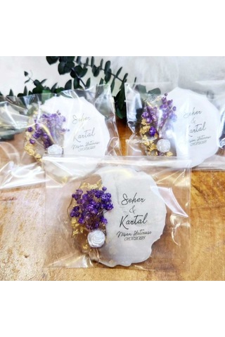 Poşetli Epoksi Magnet 45 Adet Söz Nişan Nikah Kına Düğün Hediyeli