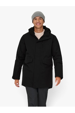 Only & Sons Onsenrıco Waterproof Stretch Parka Noos Erkek Siyah Mont - 22037057